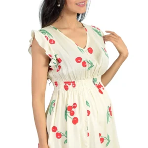 Blusa Para Embarazadas Con Estampado de Cerezas