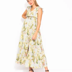 Vestido floral con detalle en manga