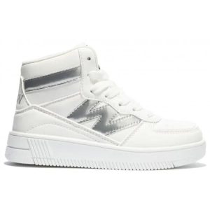 Zapatillas Altas B&W Blanco-Plata