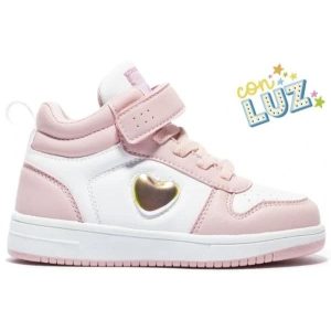 Zapatillas Altas con Luces Napa Rosa