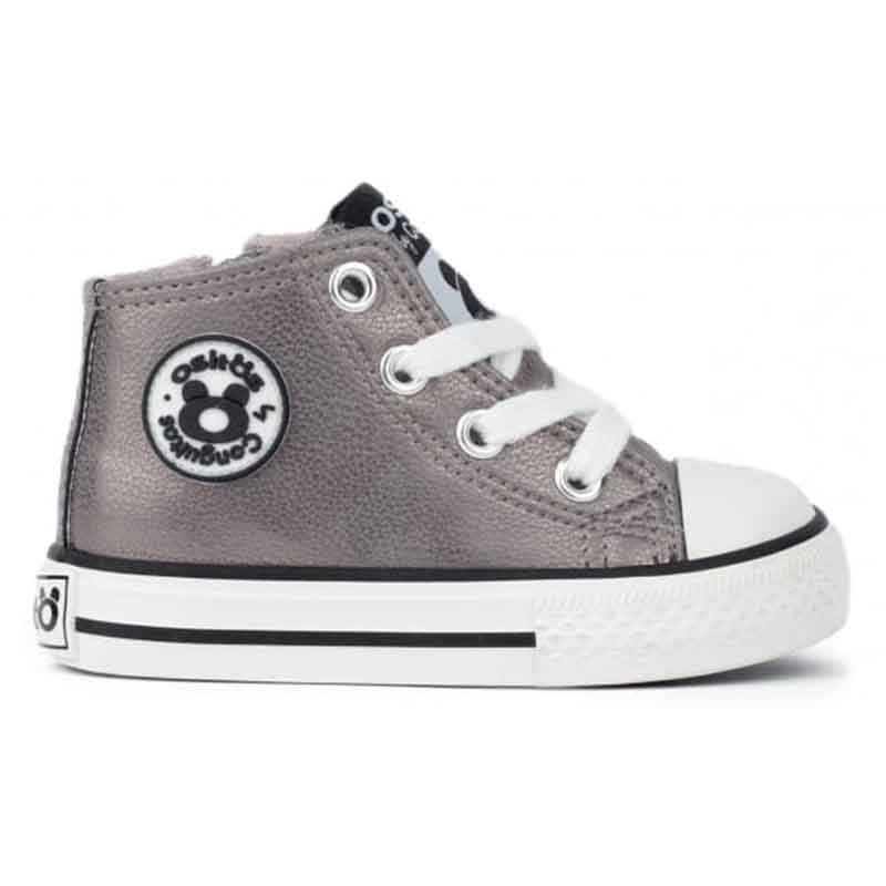 Zapatillas Altas de Bebé Napa Plomo