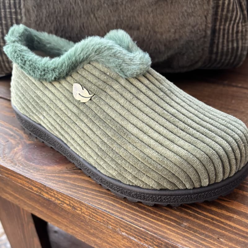 Zapatillas de Casa Plumaflex Pana Kaki 80058 Cerrada - Imagen 3