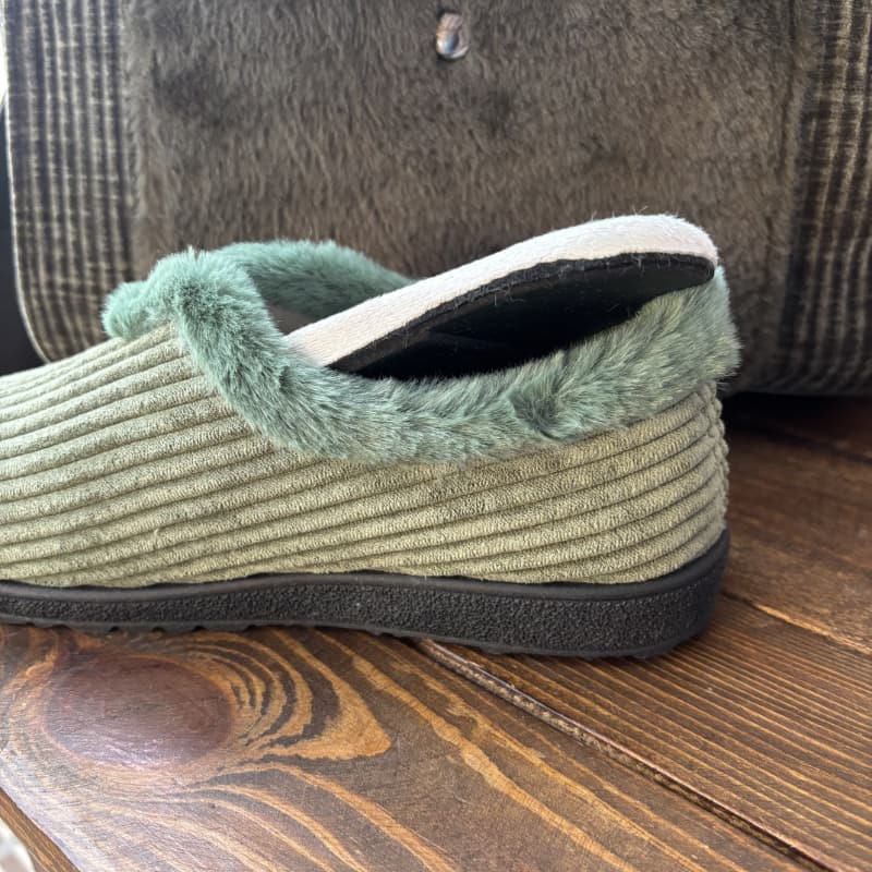 Zapatillas de Casa Plumaflex Pana Kaki 80058 Cerrada - Imagen 4