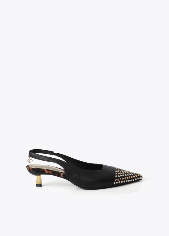 Zapato Tacón Destalonado con Tachas Lola Casademunt