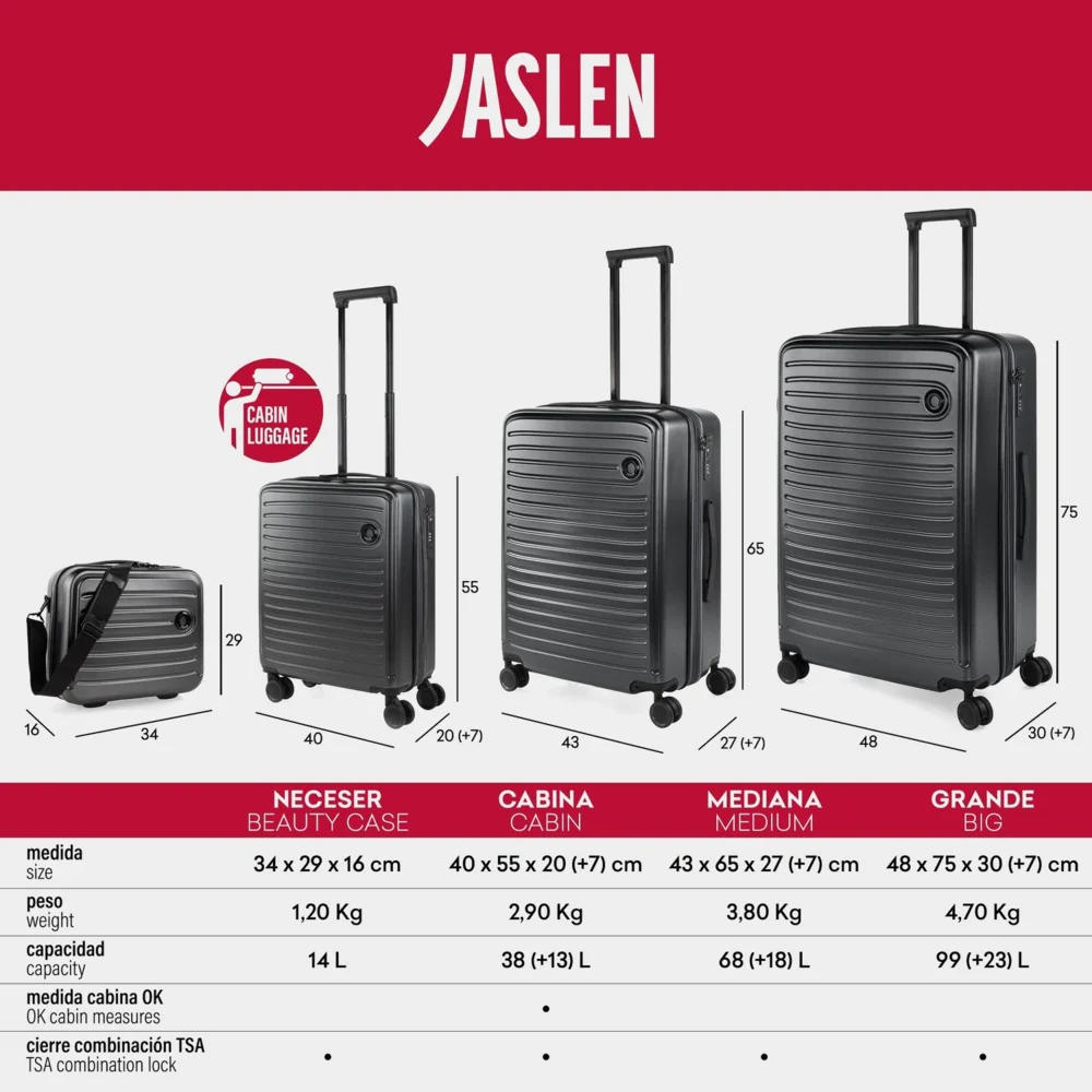 Maleta Grande 75Cm Expandible Jaslen Padua - Imagen 6