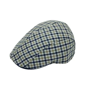 Gorra de tela Kbas Cuadros Azules y Beige