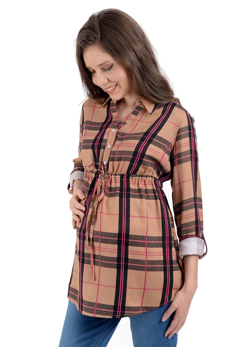 Blusa de Maternidad MAMA MIA Maternity Classic Vintage Check. - Imagen 4