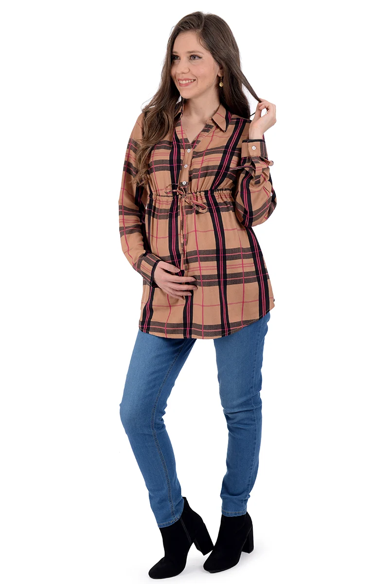Blusa de Maternidad MAMA MIA Maternity Classic Vintage Check. - Imagen 5