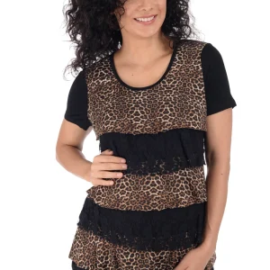 Blusa de Maternidad MAMA MIA MATERNITY de Manga Corta con Estampado Animal Print