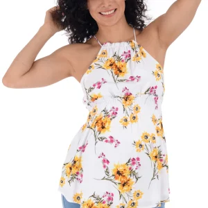 Blusa de Maternidad Con Tirantes y Estampado de Flores