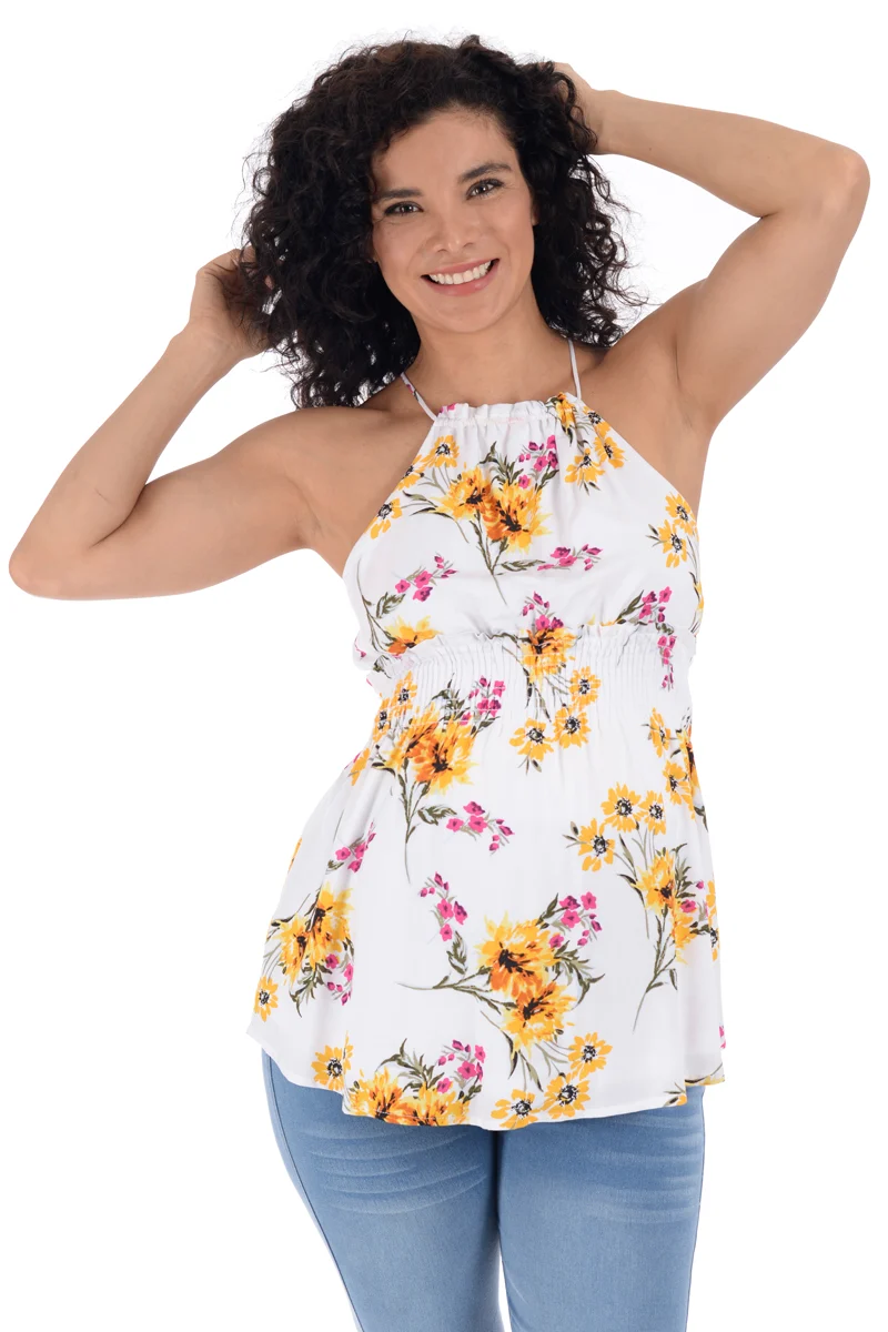 Blusa de Maternidad Con Tirantes y Estampado de Flores - Imagen 2
