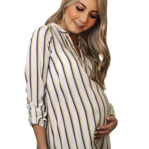 Blusa Tipo Camisera De Rayas Para Embarazada Y Lactancia