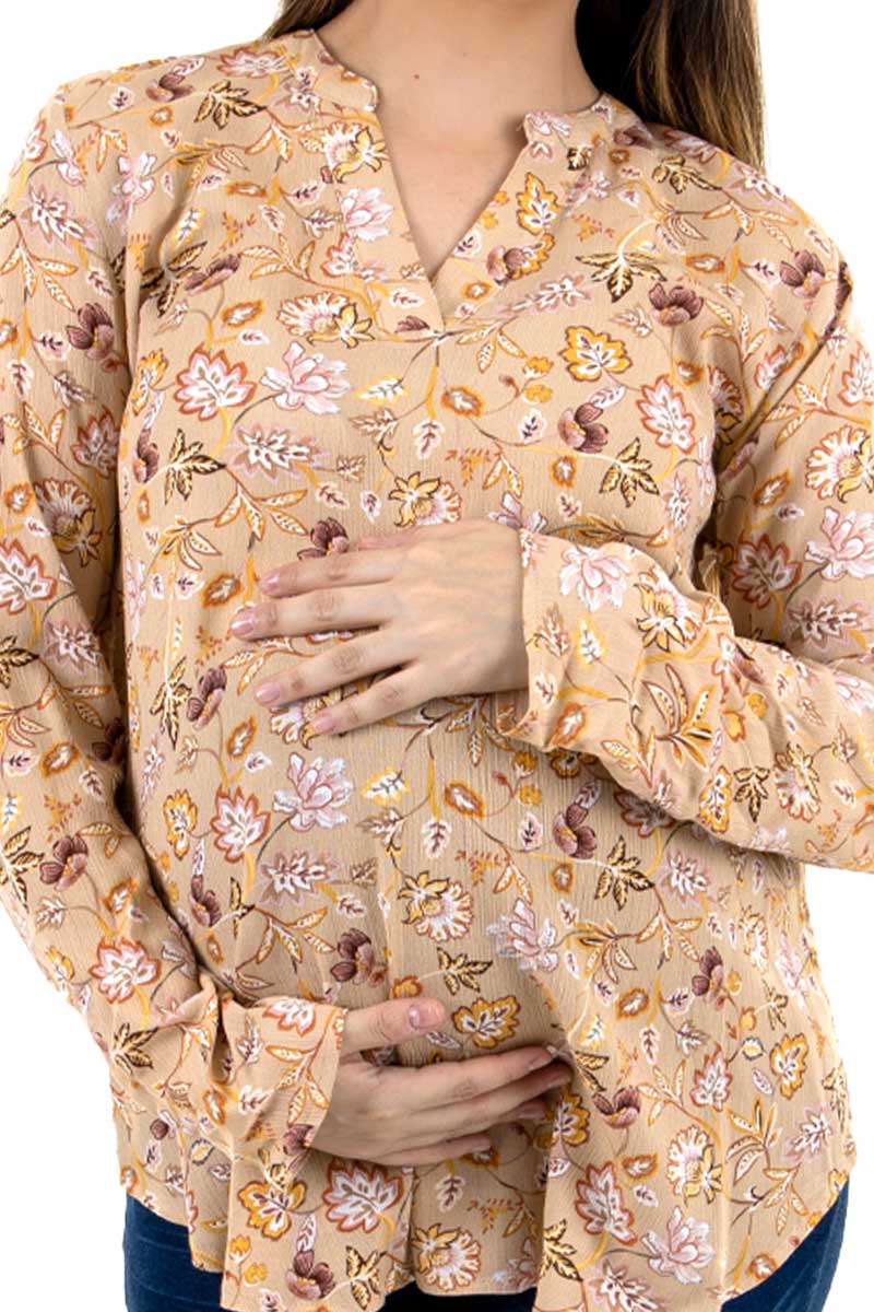 Blusa Para Embarazada Con Diseño De Flores - Imagen 4