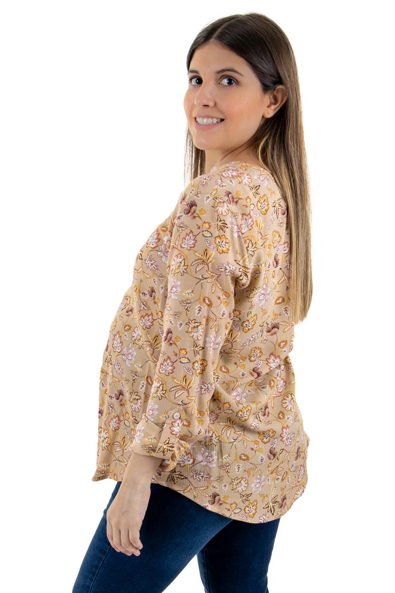 Blusa Para Embarazada Con Diseño De Flores - Imagen 6
