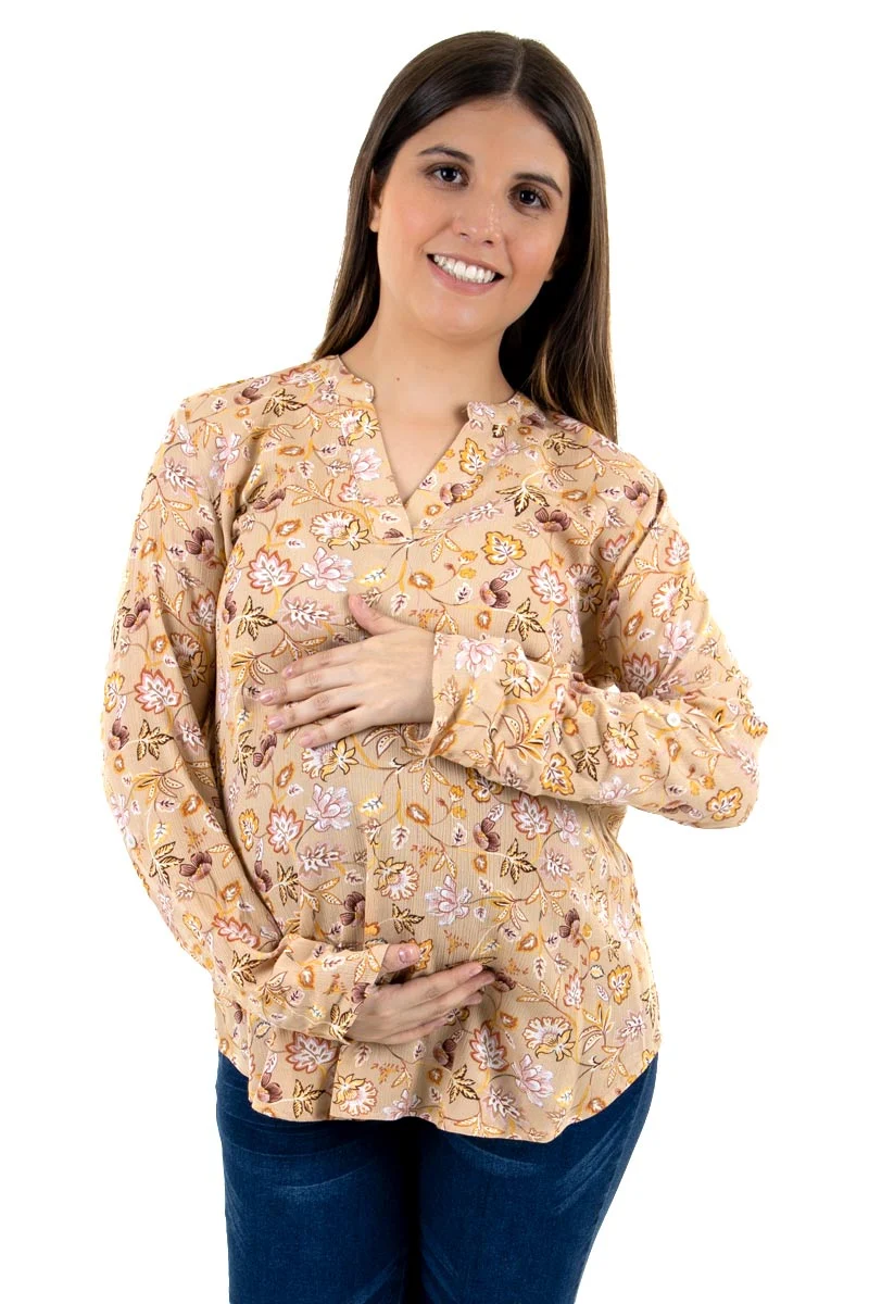 Blusa Para Embarazada Con Diseño De Flores - Imagen 2