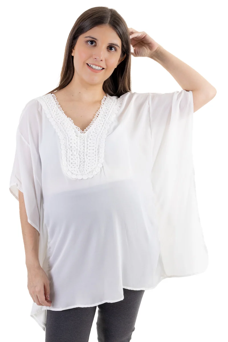 Blusa Tipo Capa con Estilo Bohemio de Maternidad - Imagen 3