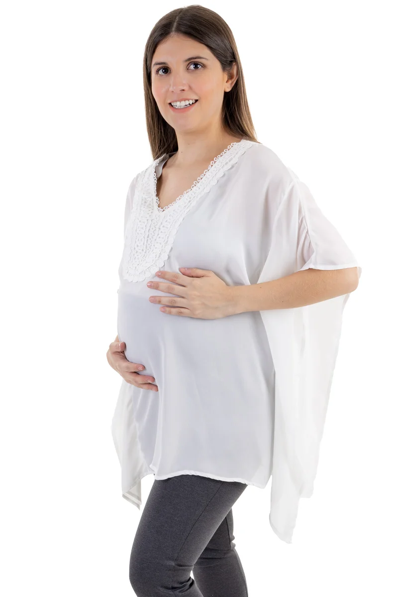 Blusa Tipo Capa con Estilo Bohemio de Maternidad - Imagen 5