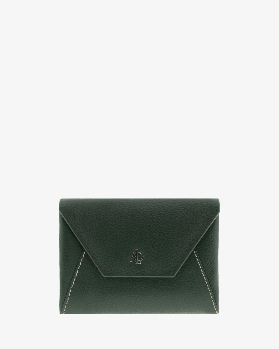 Billetero de Piel solapa (14 X 9cm) monedero de cremallera Adapell Lettera Verde - Imagen 7
