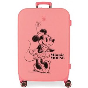 Maleta Mediana expandible Disney Mickey Happiness Coral