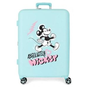 Maleta Mediana expandible Disney Mickey Friendly Turquesa