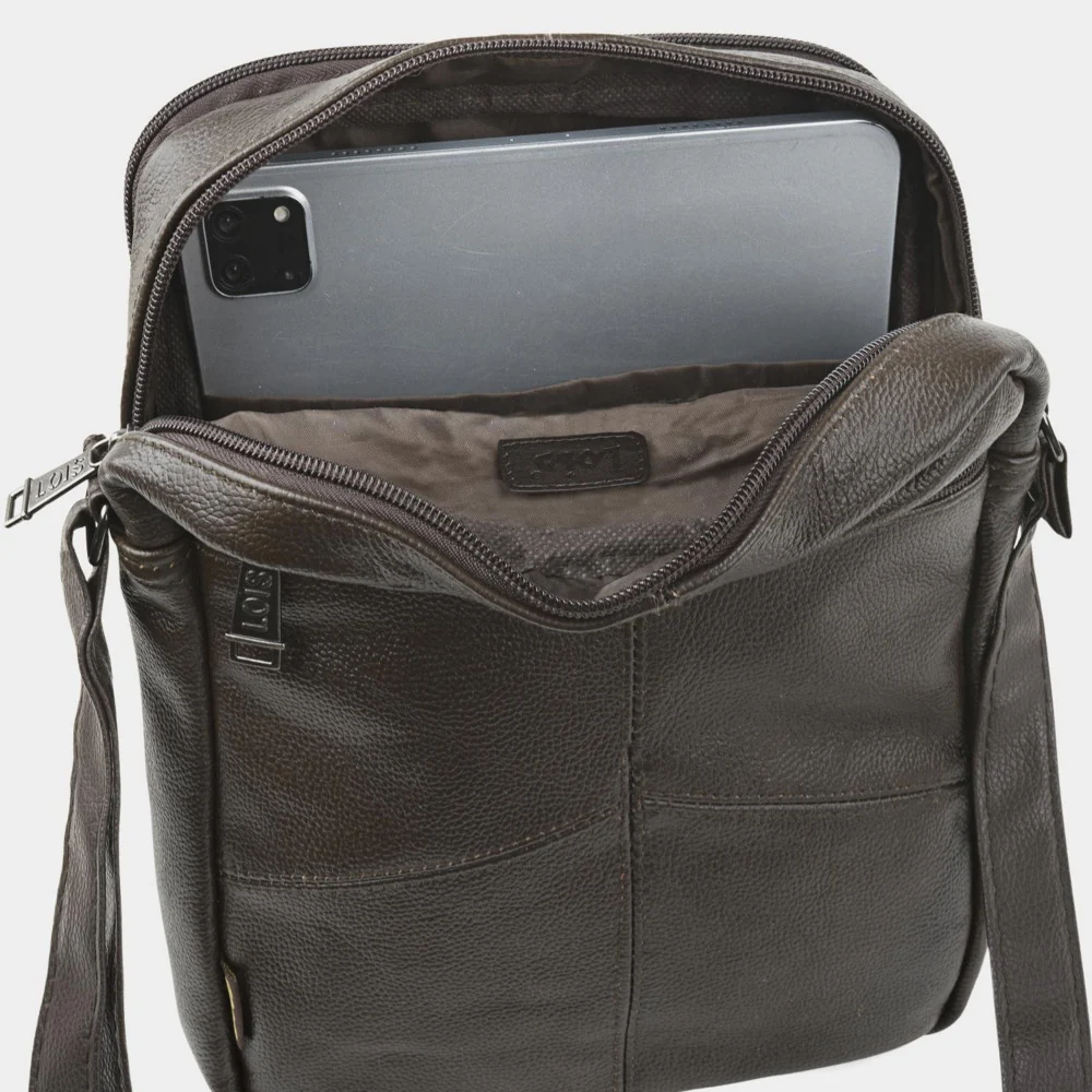 Bandolera Hombre Piel porta tablet (26x20 cm) Lois Steens - Imagen 4