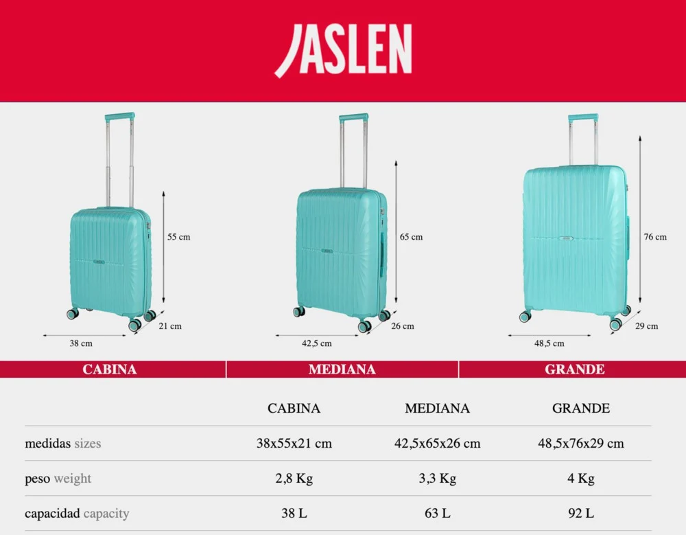 Juego de 3 Maletas Cabina, Mediana y Grande Jaslen Crawley - Imagen 9