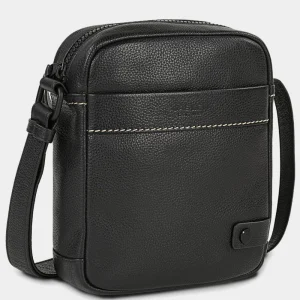 Bandolera Hombre Piel (20x16 cm) Jaslen Monza Negro