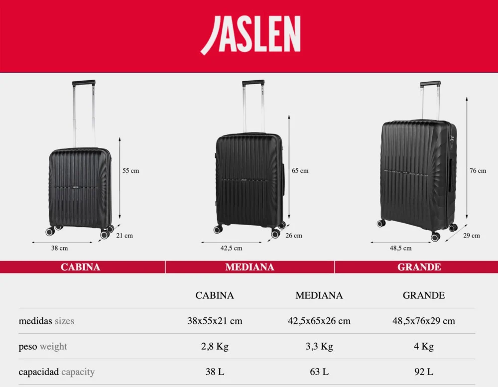 Juego de 3 Maletas Cabina, Mediana y Grande Jaslen Crawley - Imagen 4