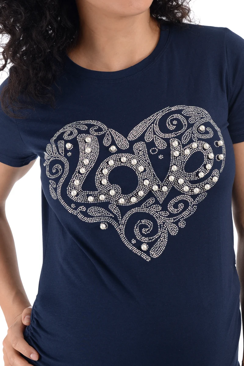 Playera de Maternidad Con Estampado Brilloso Love - Imagen 6
