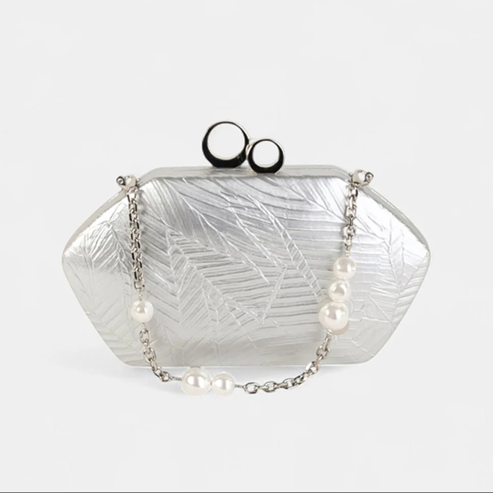 Bolso de Fiesta tipo Clutch Volum Dione Plata