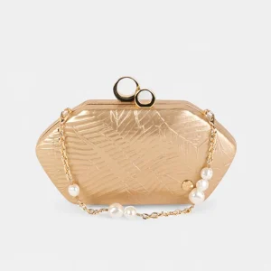 Bolso de Fiesta tipo Clutch Volum Dione Oro
