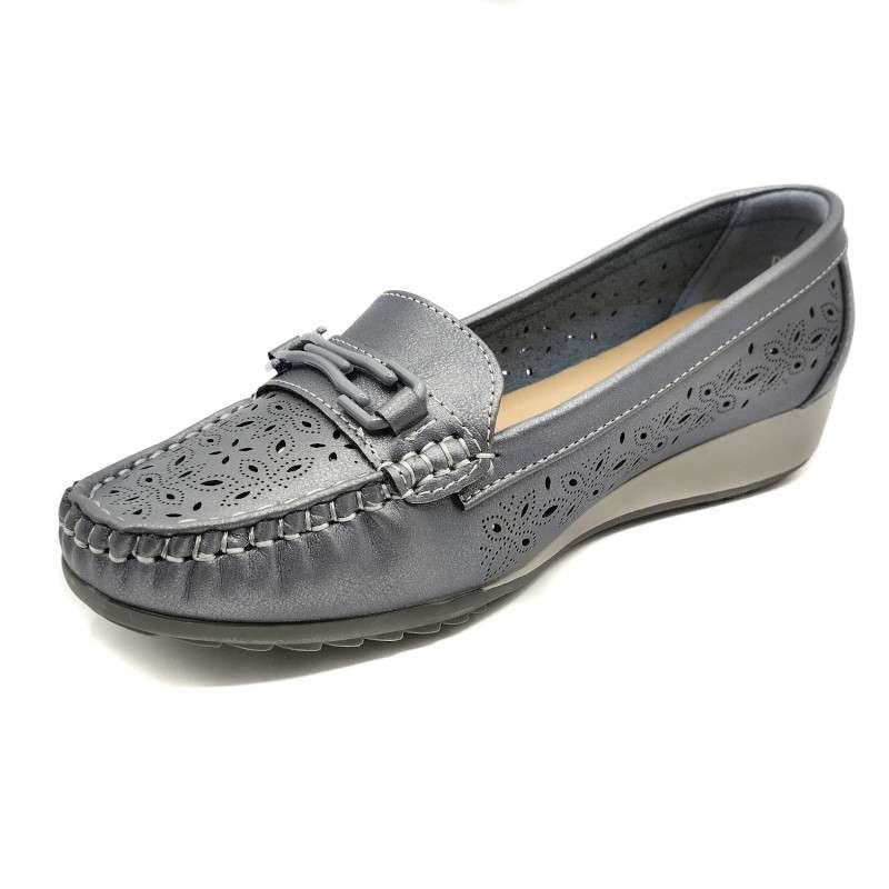 Zapato mocasín ancho especial con cuña de 3cm Yameiji dr1260 - Imagen 3