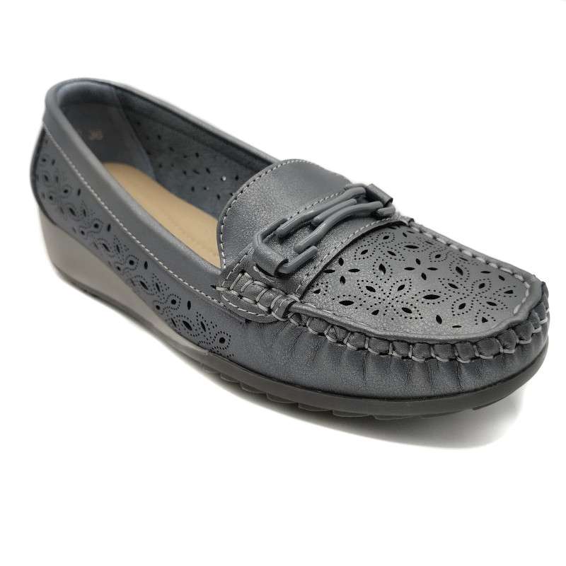 Zapato mocasín ancho especial con cuña de 3cm Yameiji dr1260 - Imagen 4
